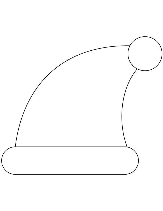 Шапка Деда Мороза трафарет