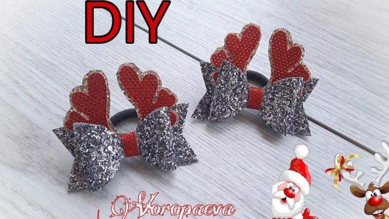 Новогодние бантики для волос