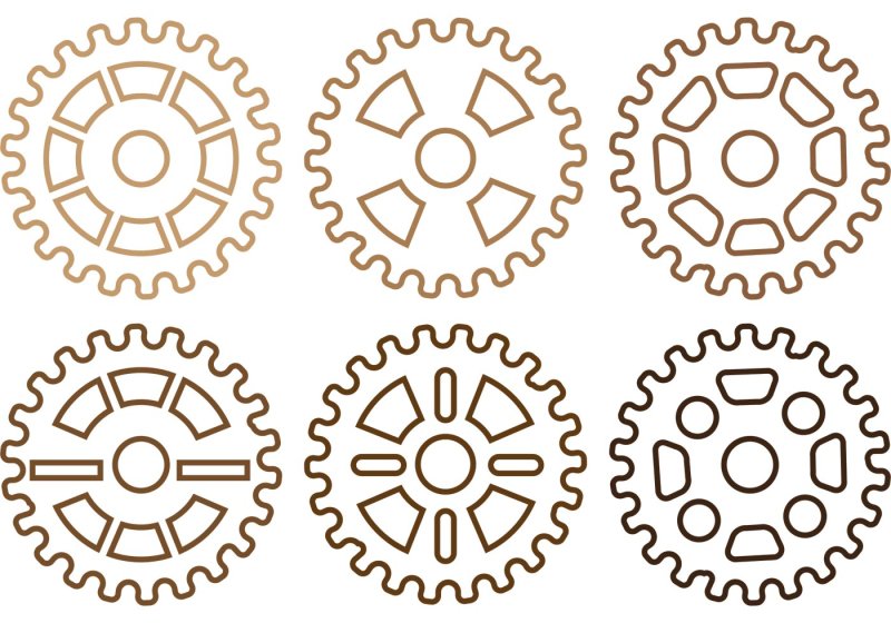 Трафарет шестерни