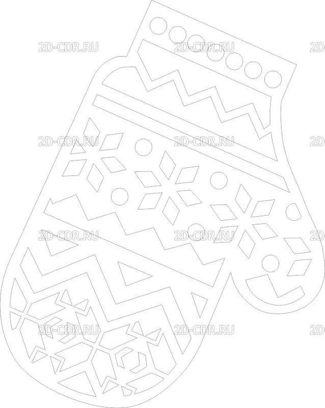 Варежка трафарет на окно