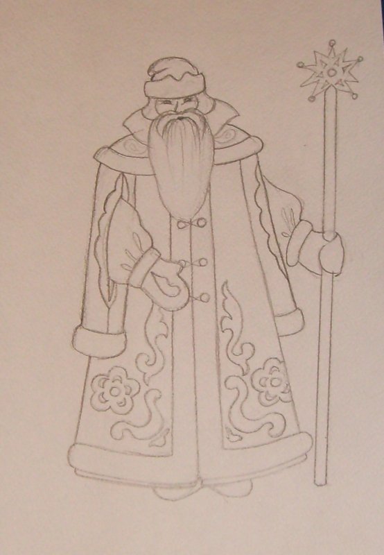 Эскиз костюма Деда Мороза и Снегурочки