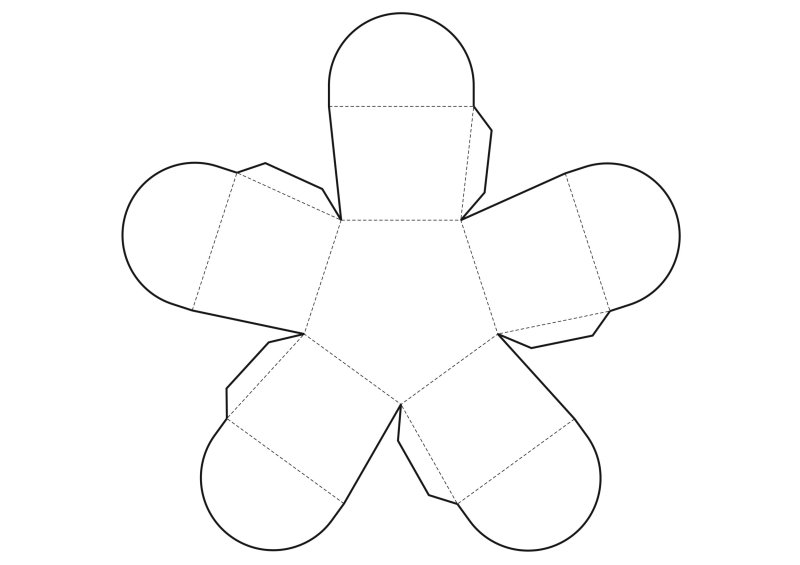 Трафарет коробочки для подарка