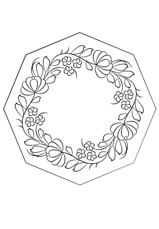 Поднос Хохлома раскраска