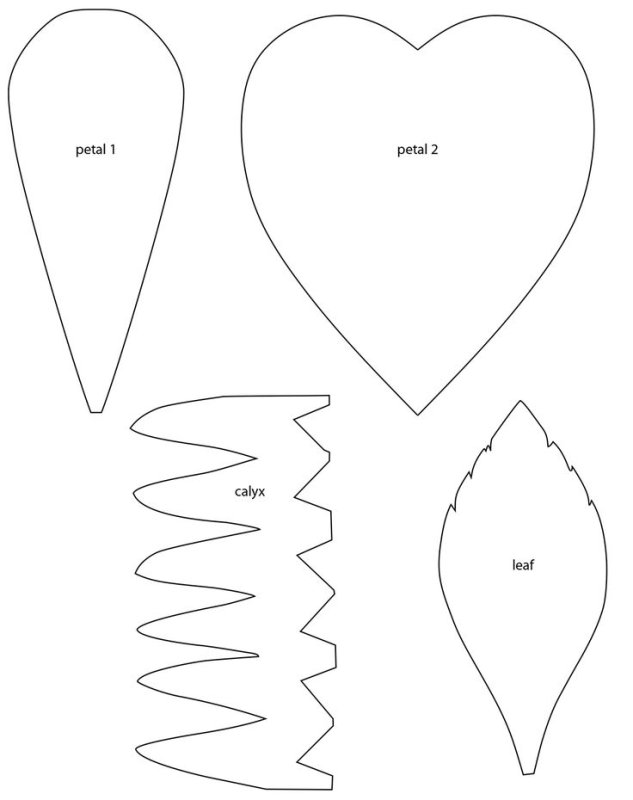 Цветы из гофрированной бумаги трафареты
