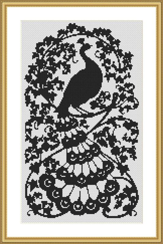 Трафарет павлина на стену