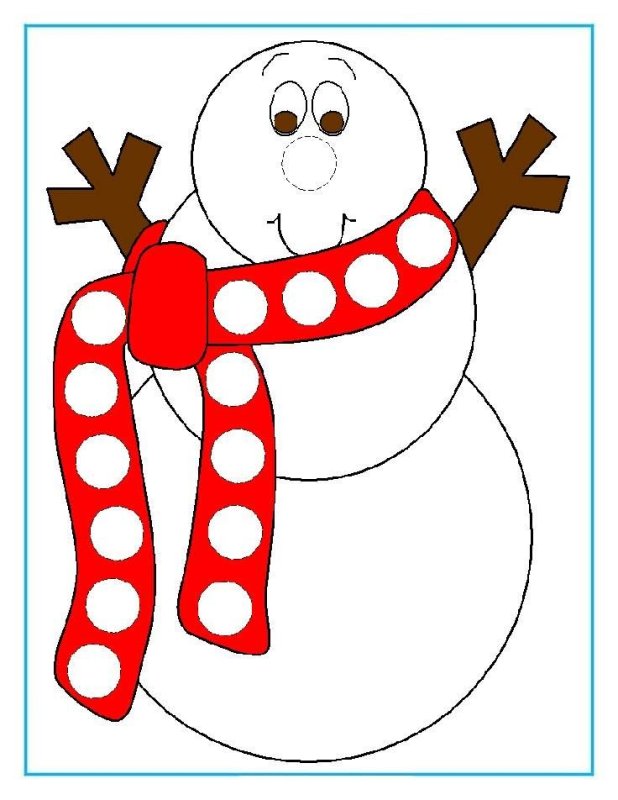 Снеговик рисунок