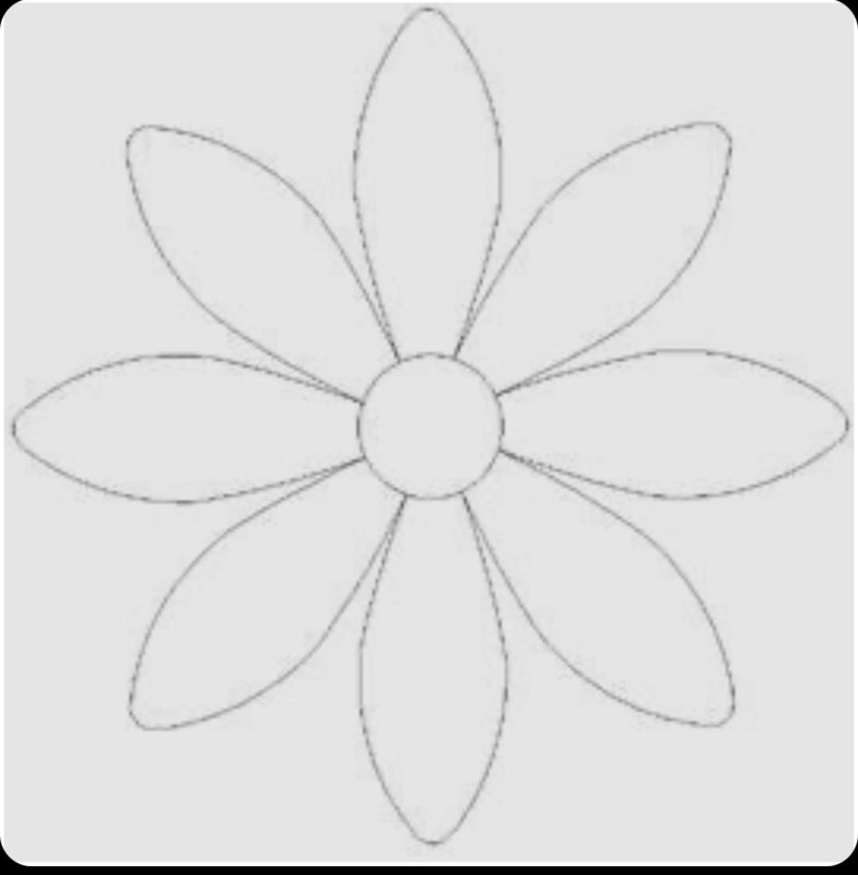 Ромашка 8 лепестков трафарет