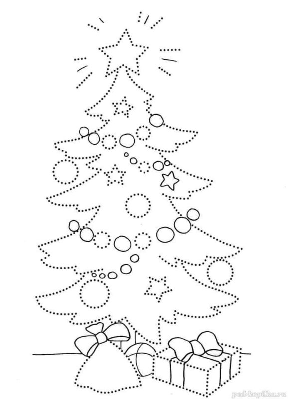 Елочка раскраска для детей