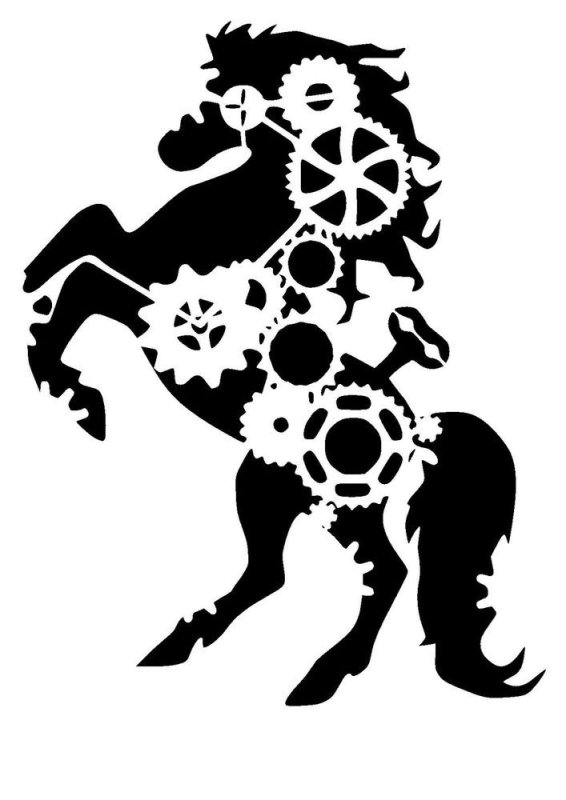 Шестеренки стимпанк трафарет