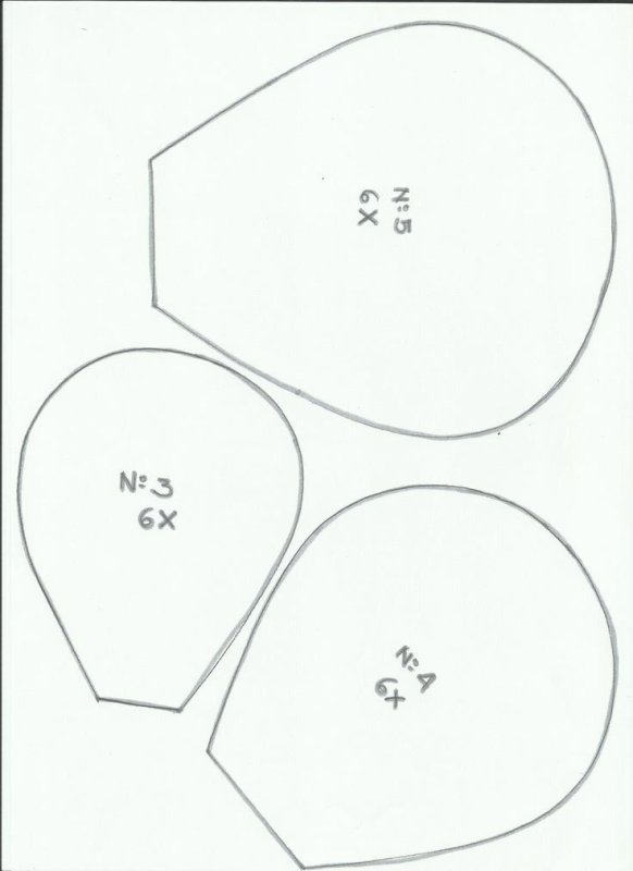 Шаблоны розы из изолона лепестков