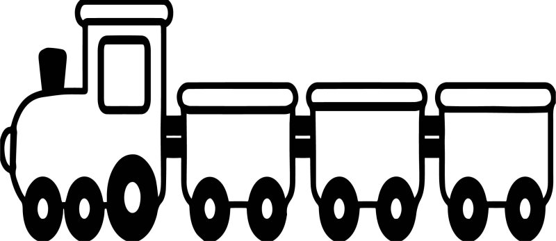 Раскраска паровоз с вагончиками для детей