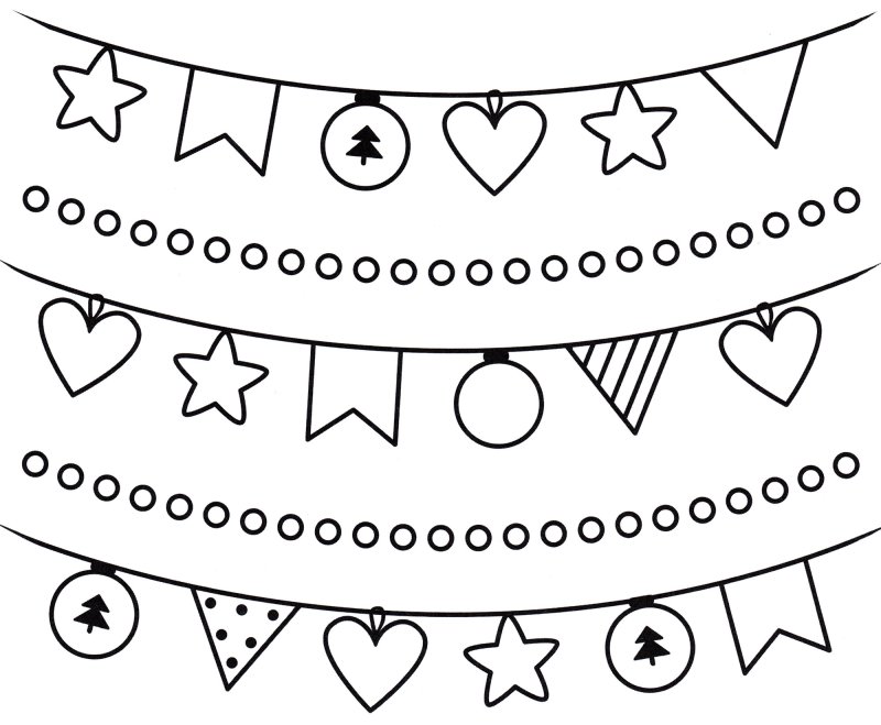Гирлянда раскраска для детей