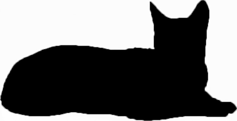 Кот лежит силуэт