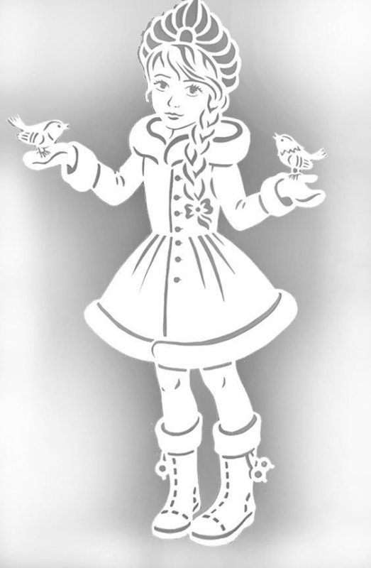 Украшения на окна Снегурочка