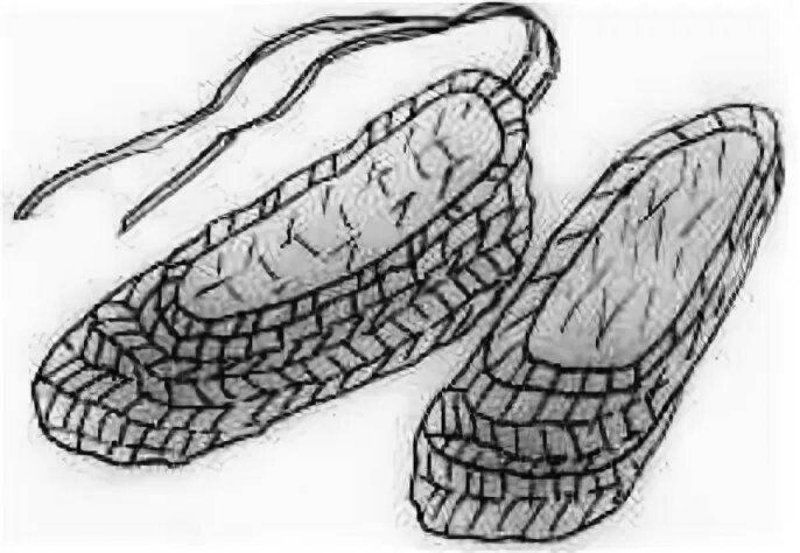 Лапти раскраска для детей