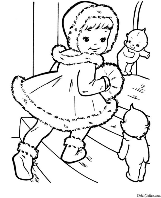 Раскраски для девочек зимние