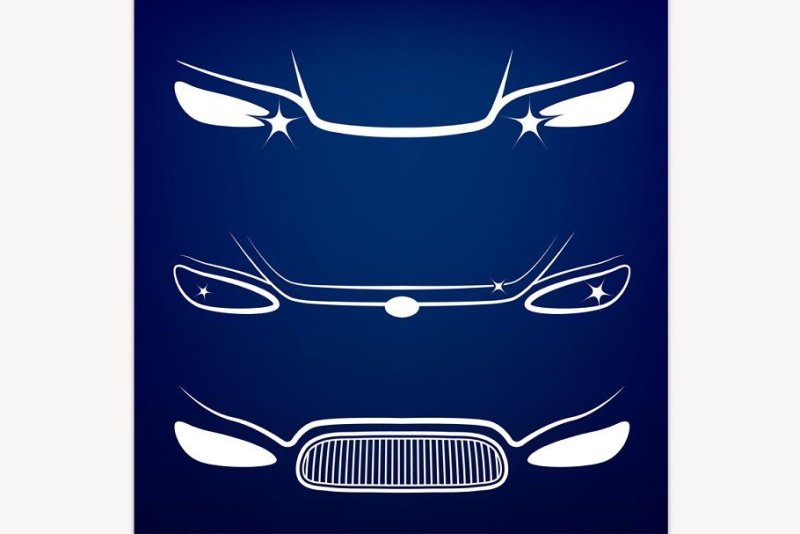Векторные фары авто