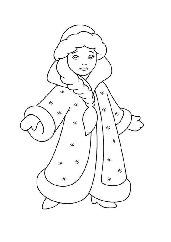 Снегурочка раскраска для детей