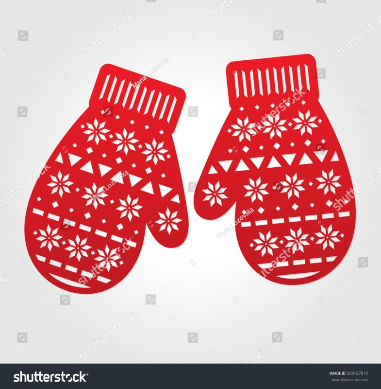 Трафарет варежки