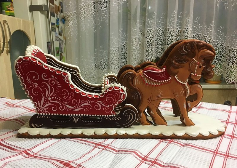 Пряник сани Деда Мороза