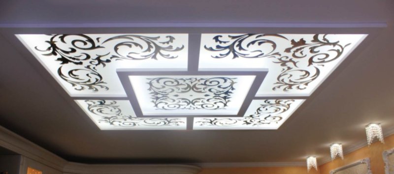 Витражный потолок с подсветкой