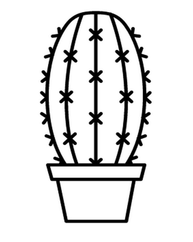 Кактус раскраска для детей