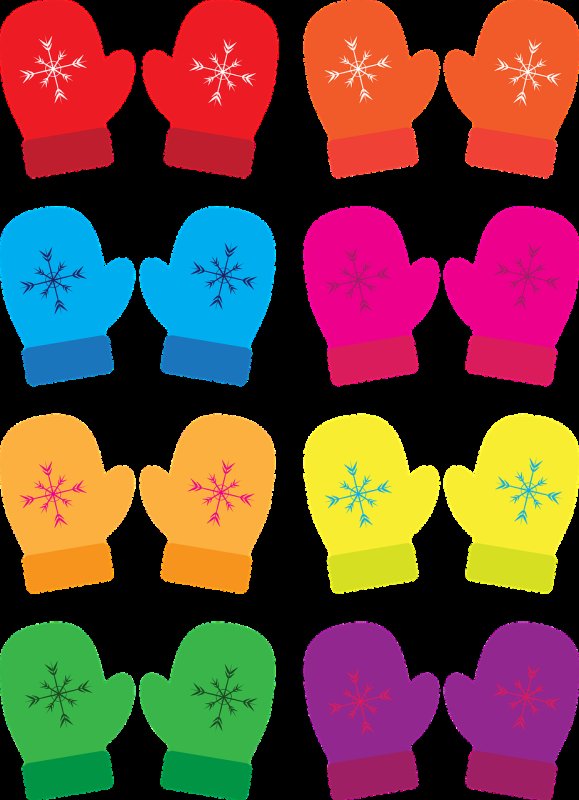 Варежки цветные