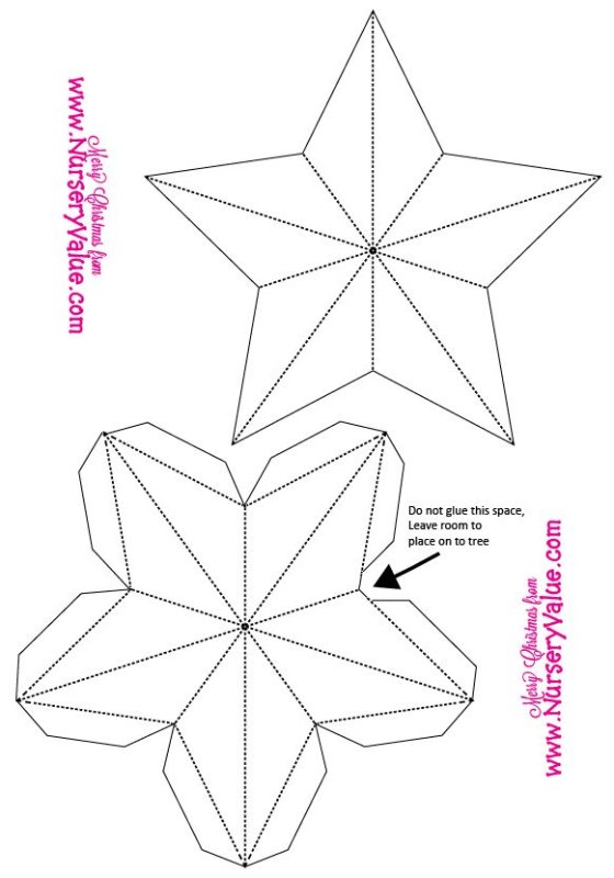 Звезда из бумаги объемная схема