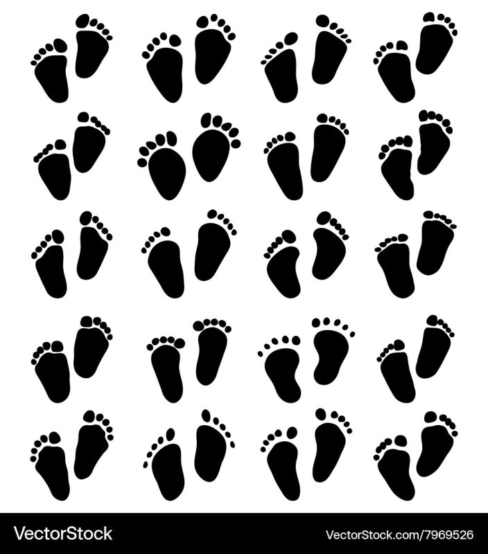 Детские следы трафарет