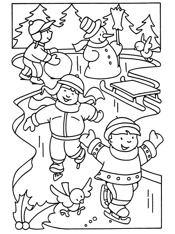 Зимние раскраски для детей