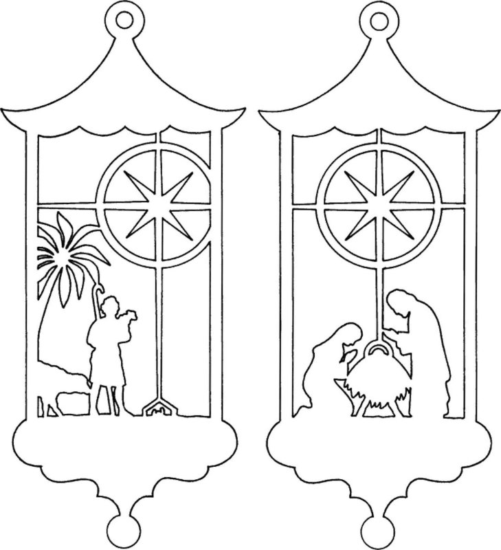 Фонарь трафарет на окно