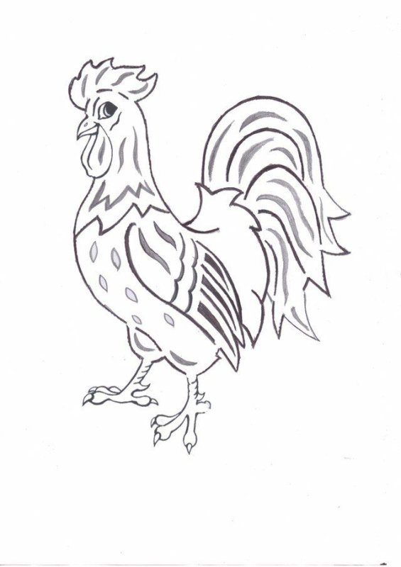 Петушок трафарет