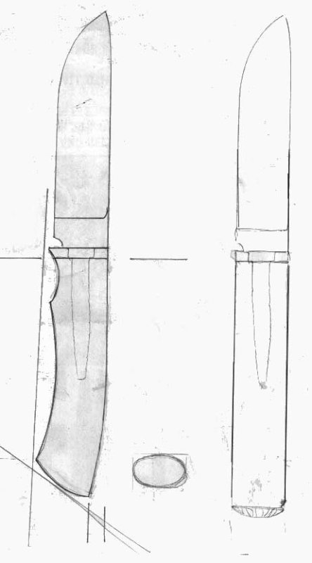 Якутский нож чертеж