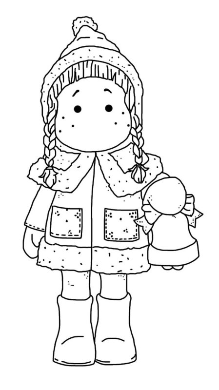 Новогодние Тильдочки для раскрашивания