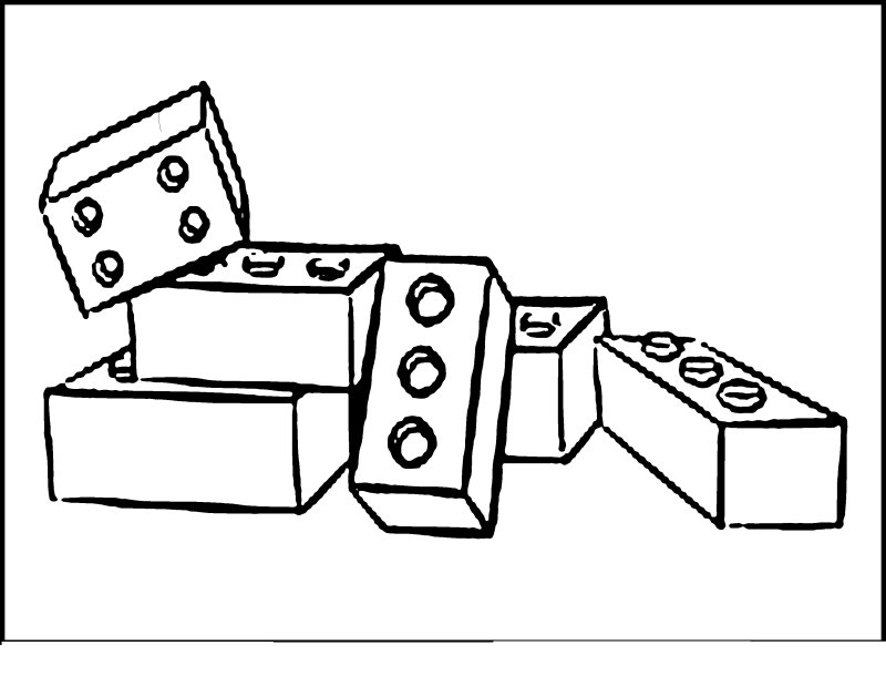 Лего кубики раскраска