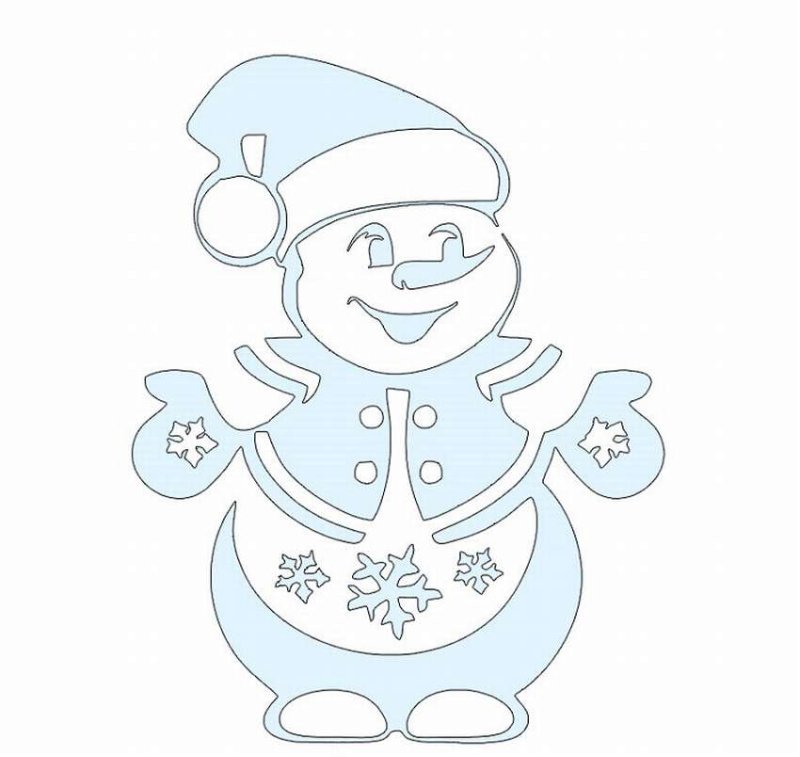 Снеговики на окнодля выреания