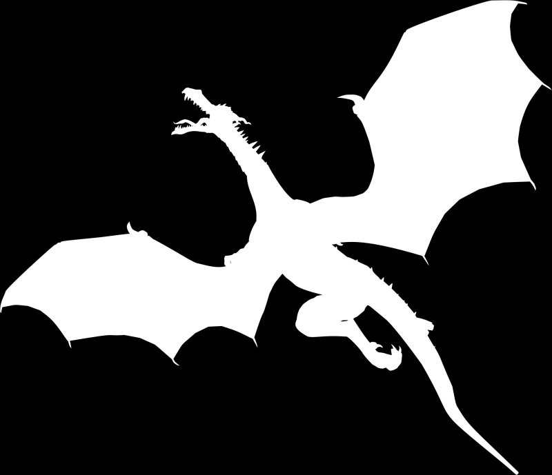 Силуэт парящего дракона