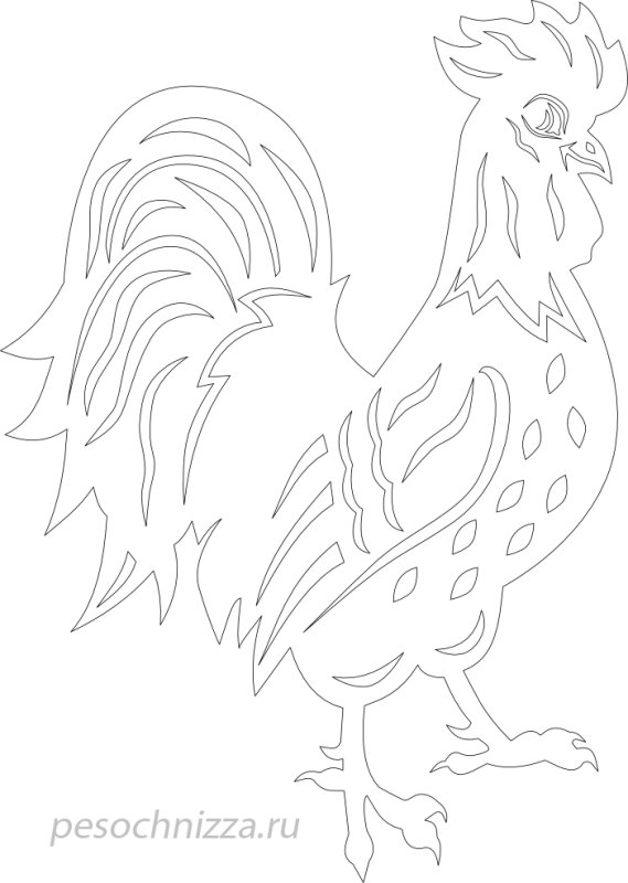 Петушок трафарет