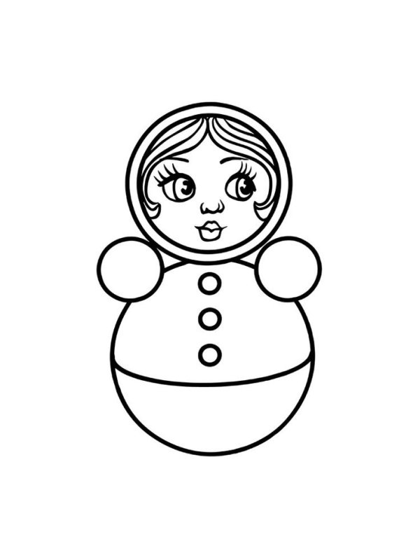 Неваляшка раскраска для малышей