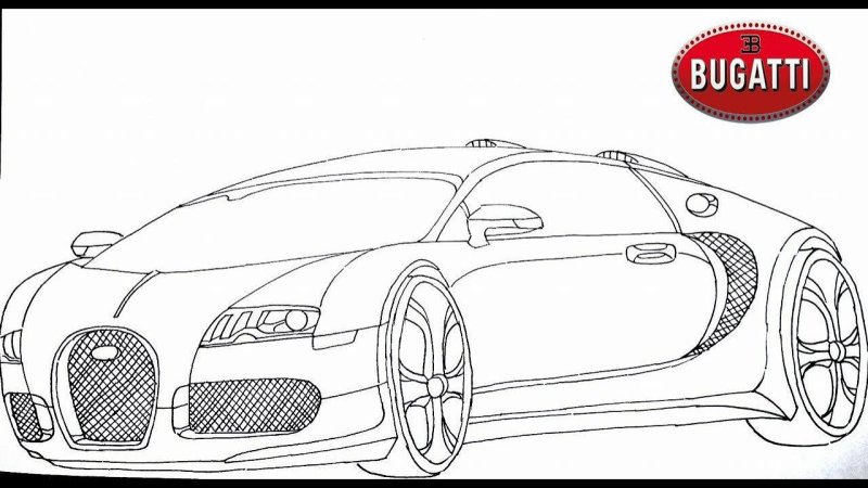 Раскраски для мальчиков машины Бугатти Вейрон