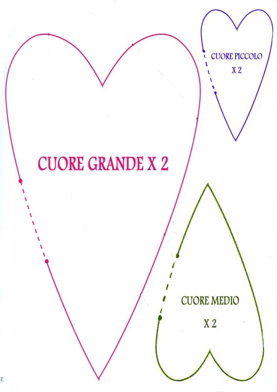 Выкройка текстильных сердечек