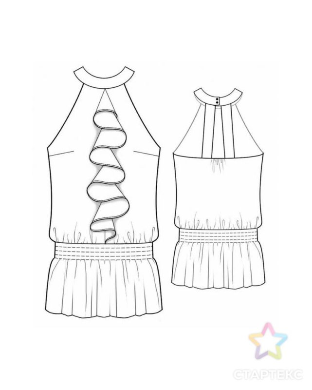 Одежда с оборками карандашом