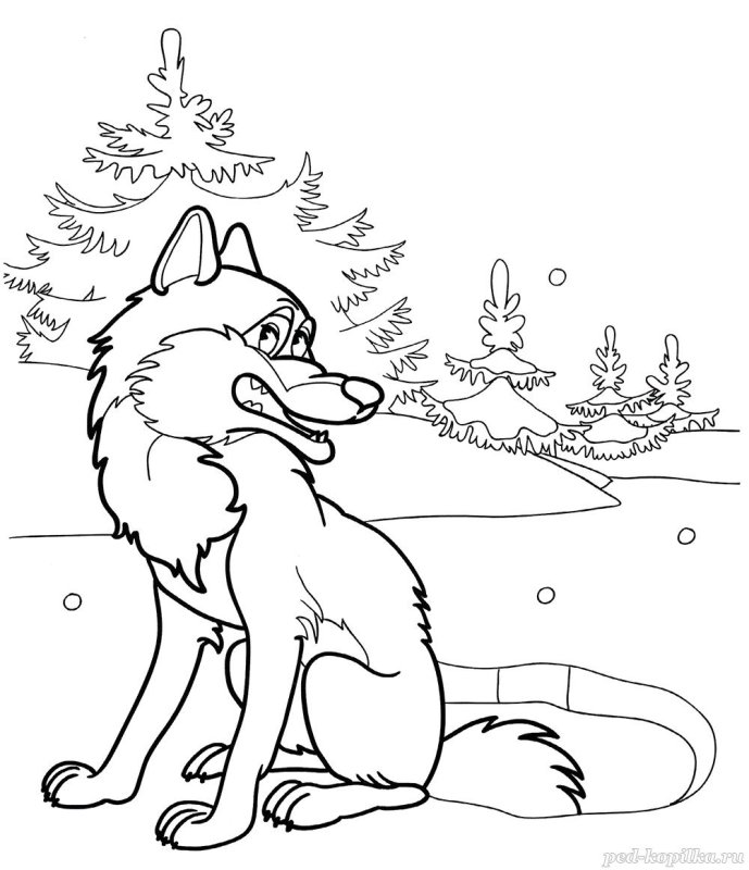 Волк и лиса раскраска