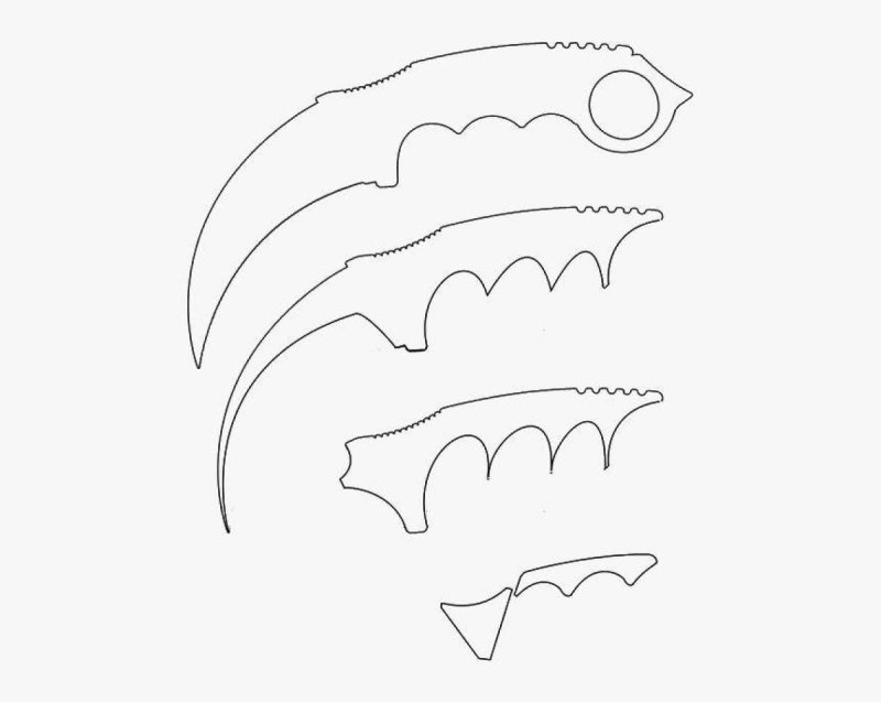 Чертёж ножа керамбит из стандофф 2