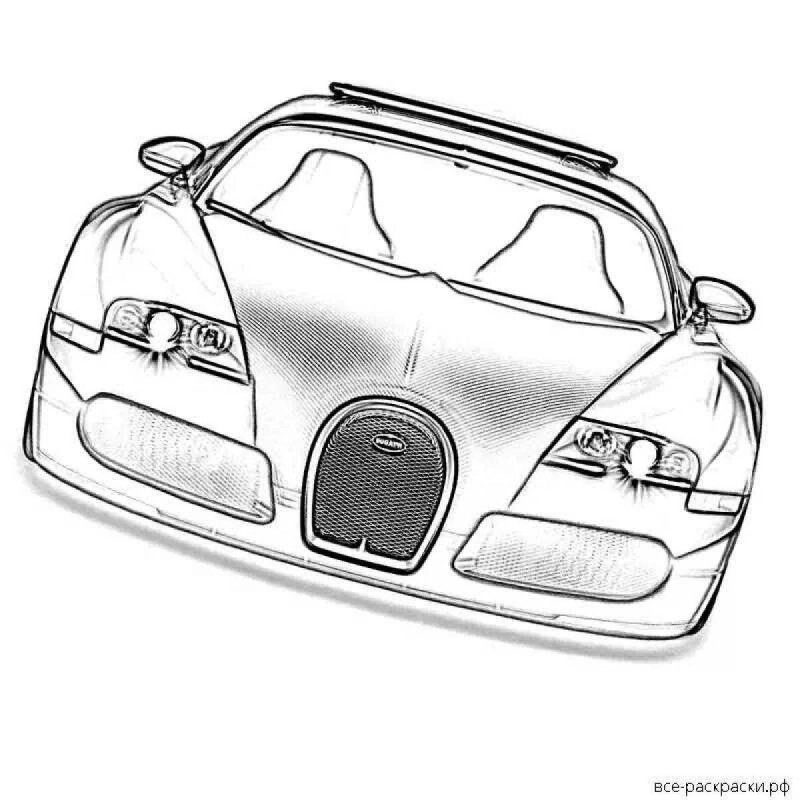 Раскраски гоночные Бугатти