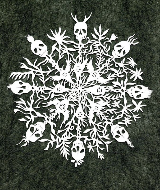 Снежинки из бумаги животные