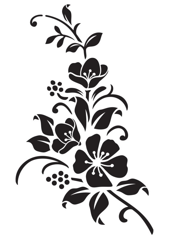 Трафареты цветов на стену