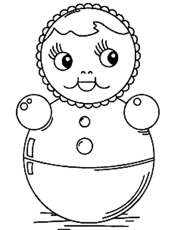 Неваляшка раскраска