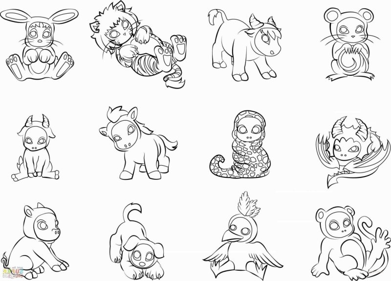 Рисунки зверей для детей