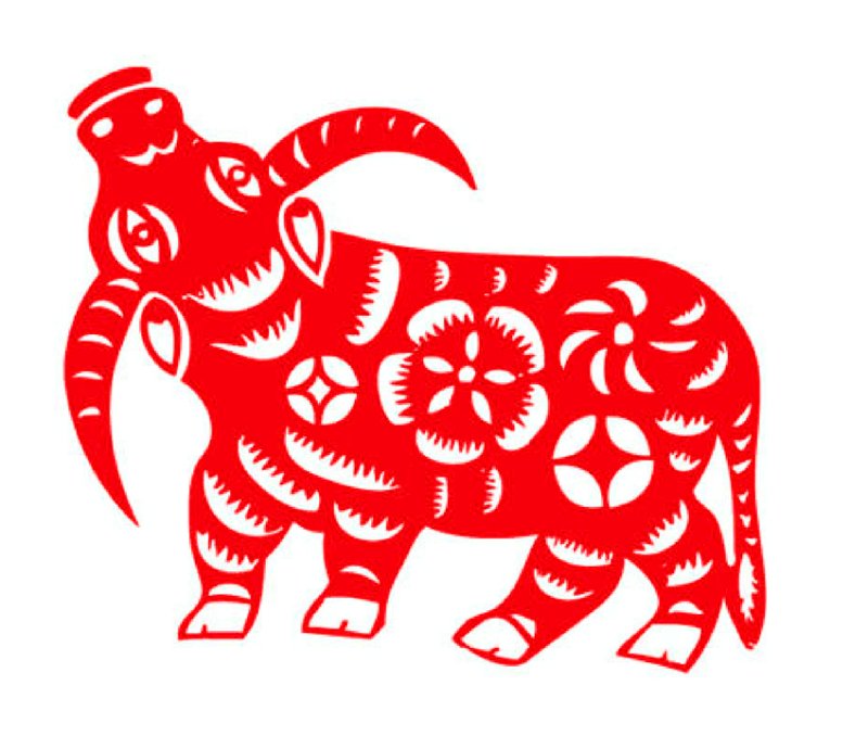 Вытынанка бык на новый год